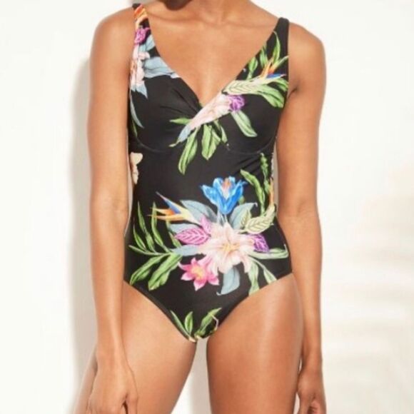 Kona Sol Tropical Print One Piece Swimsuit - Picture 6 of 6